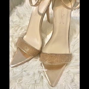 ⭐️Jeweled Rose Gold Open Toe Ankle Strap Sandal 🔥